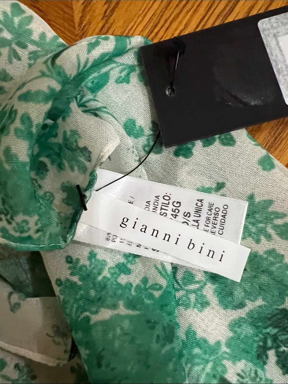 Gianni Bini White and Green Toile Sarong (Bathing Suit Bottom Cover up) - Picture 3 of 7